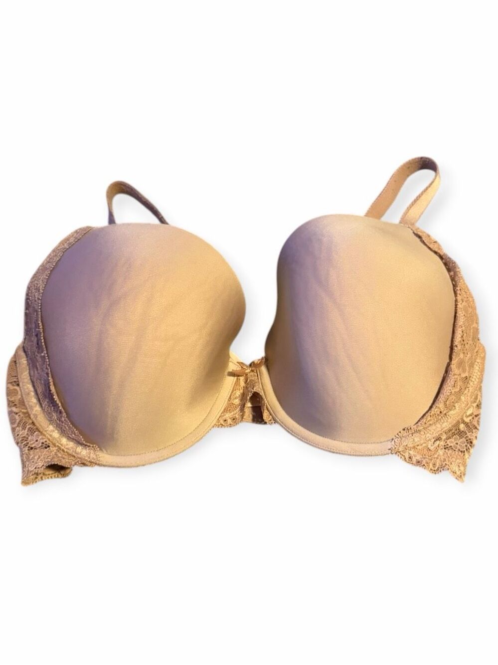 VICTORIA’S SECRET Dream Angels Perfect Coverage Nude Lace Bra 34DD